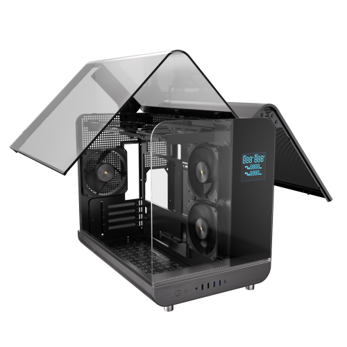 Powercool Aviator Black Micro ATX Gaming Case 3 x PWM Fans
